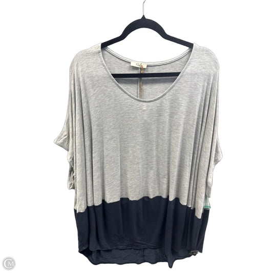 Top Short Sleeve By Easel In Blue & Grey, Size: 1x