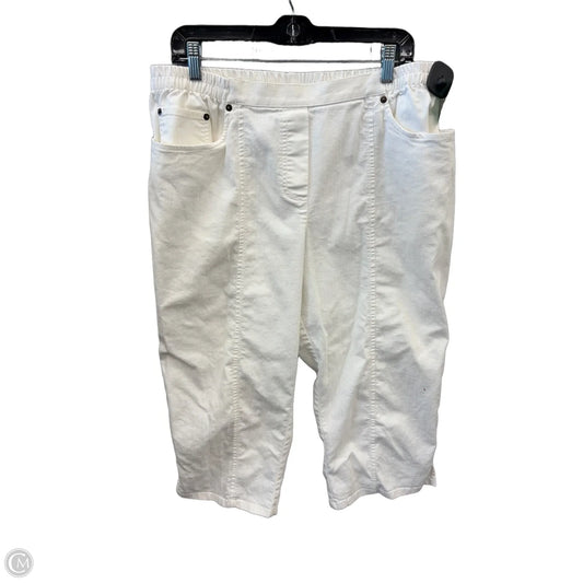 Capris By Cathy Daniels In White, Size: 16
