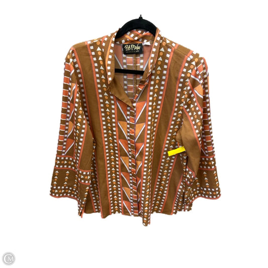 Top Long Sleeve By Bob Mackie Qvc In Orange, Size: L