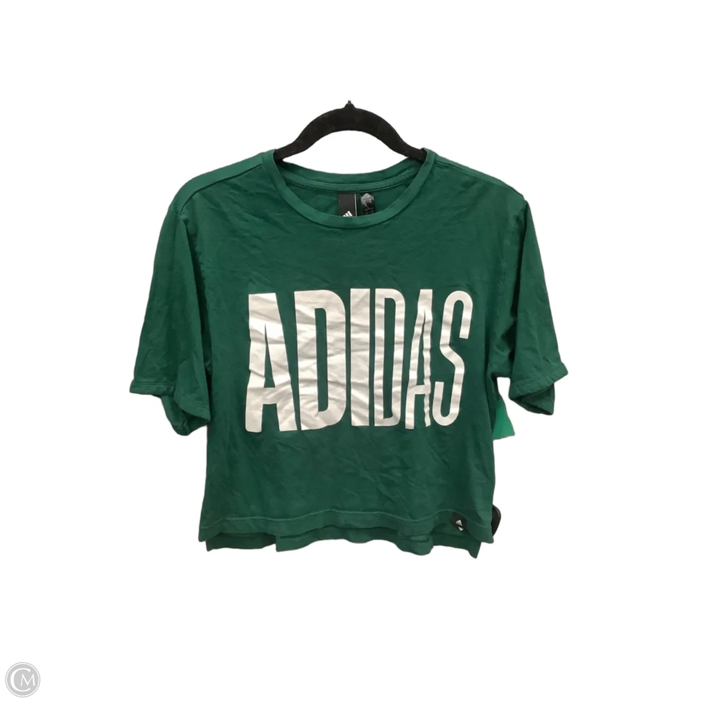 Athletic Top Short Sleeve By Adidas In Green, Size: M