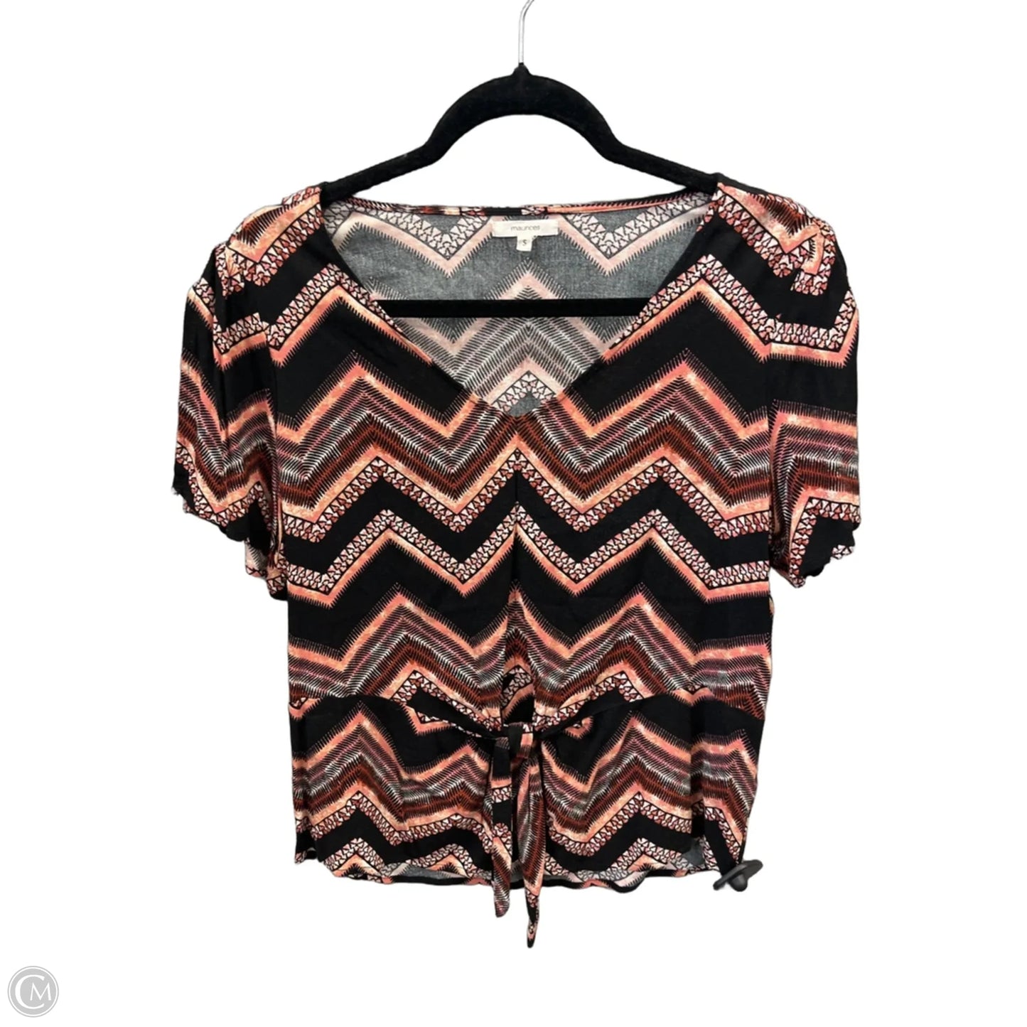 Top Short Sleeve By Maurices In Black, Size: S