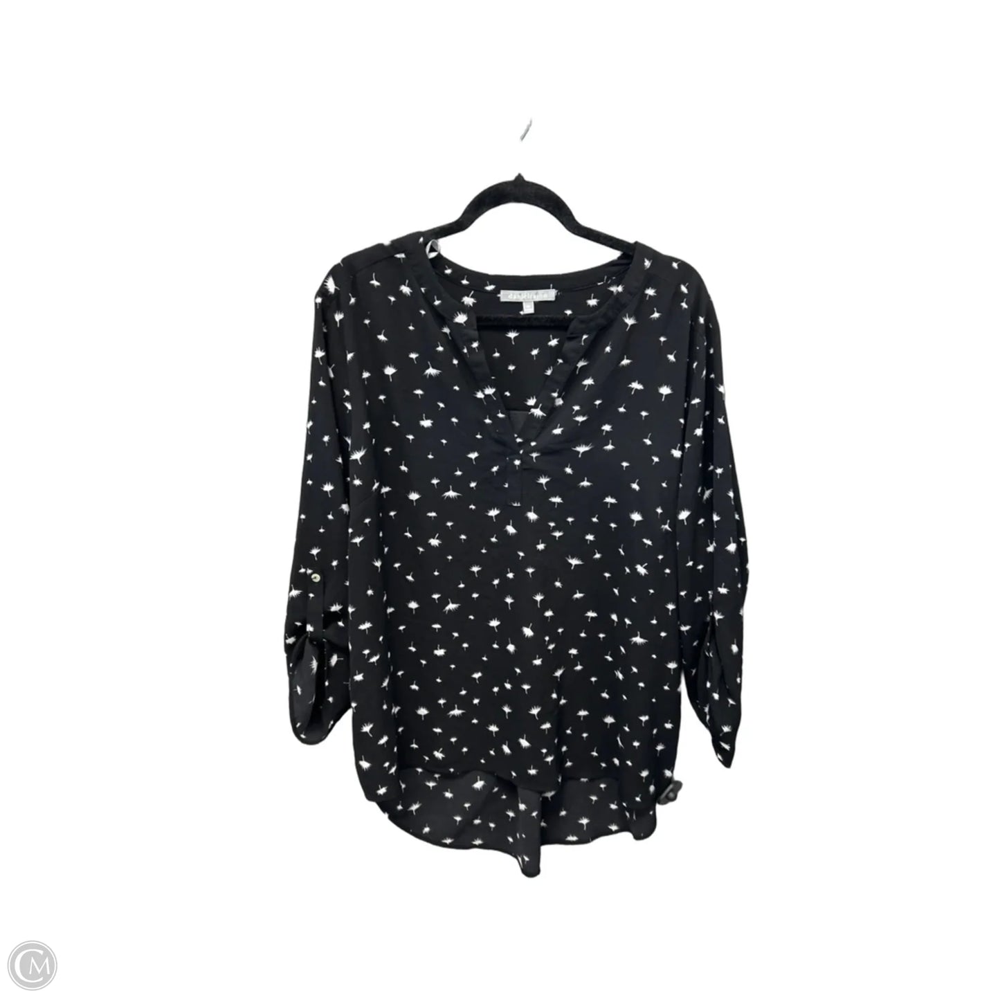 Blouse 3/4 Sleeve By Daniel Rainn In Black, Size: Xxl