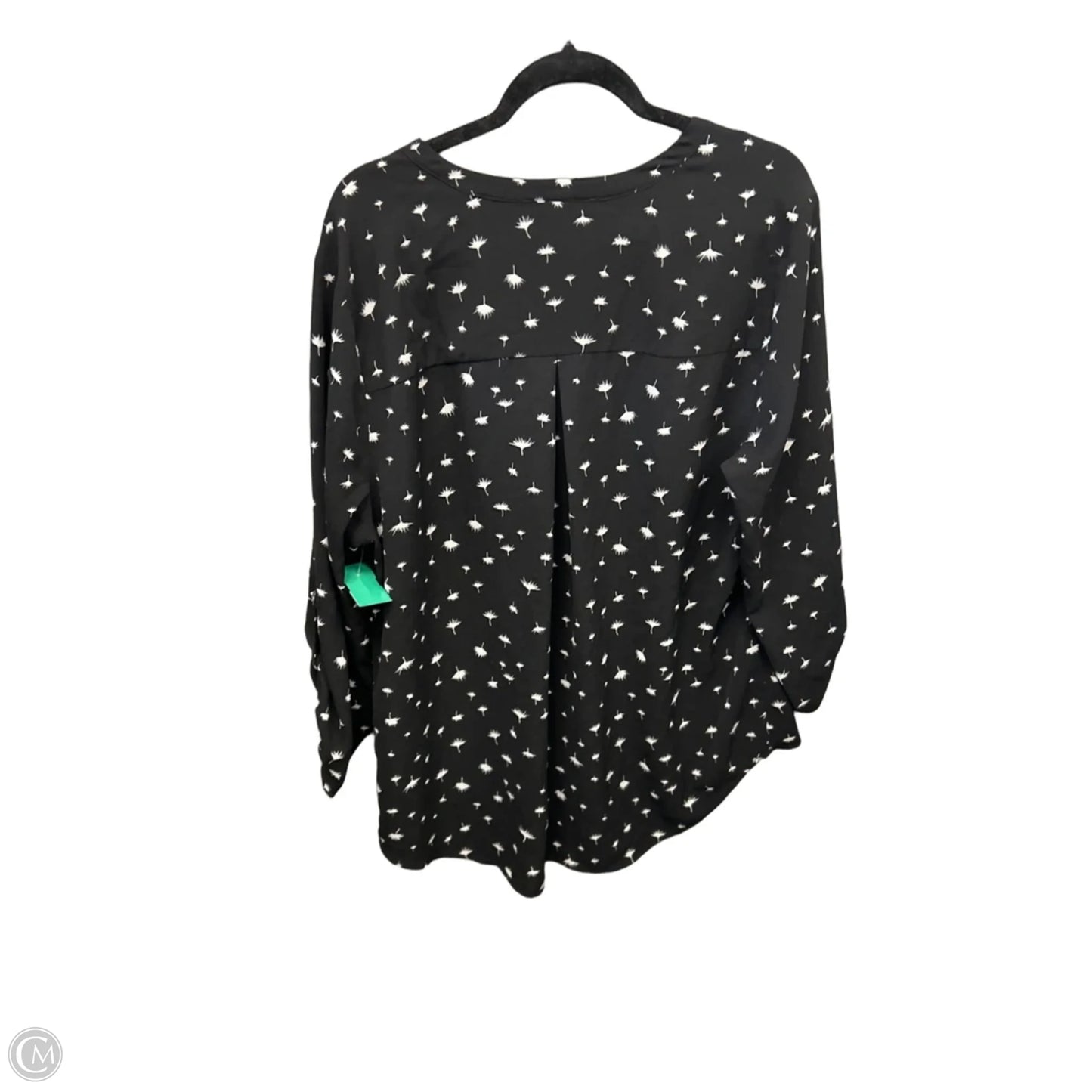 Blouse 3/4 Sleeve By Daniel Rainn In Black, Size: Xxl