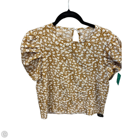 Top Short Sleeve By Shein In Floral Print, Size: S