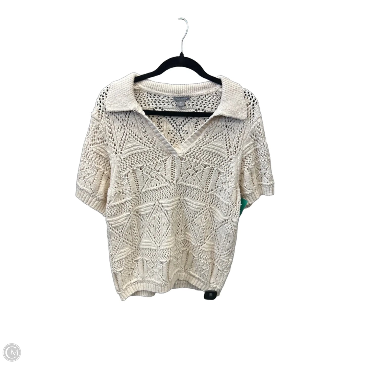 Sweater Short Sleeve By Falls Creek In Tan, Size: Xl