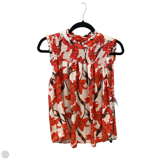 Top Sleeveless By Kenar In Red, Size: L