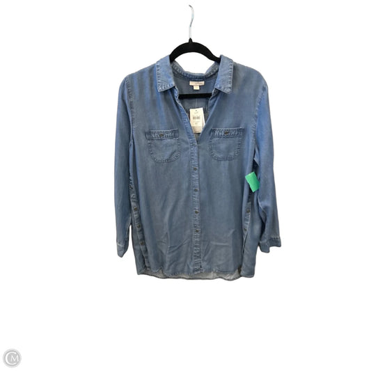 Tunic Long Sleeve By J. Jill In Blue Denim, Size: Mp