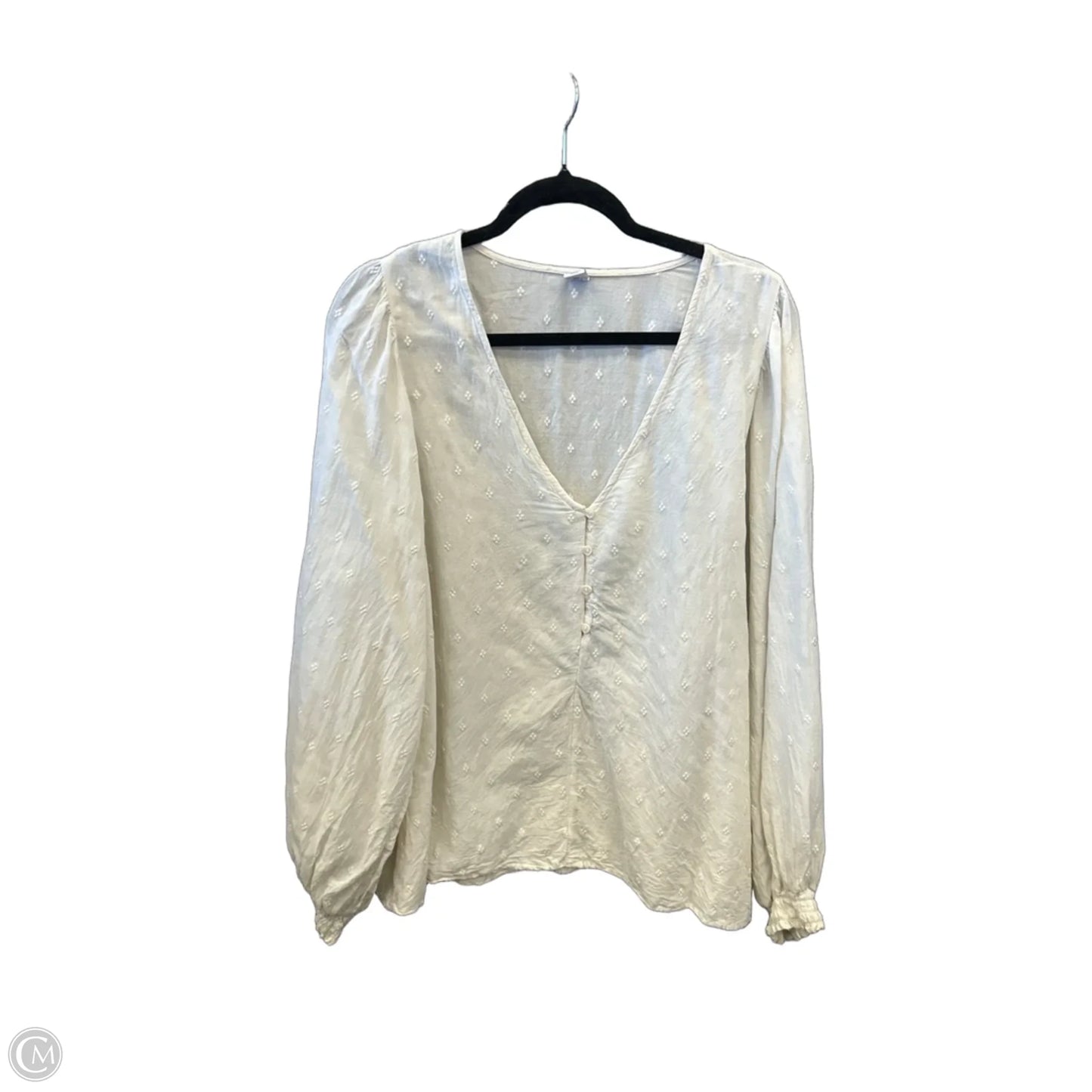 Top Long Sleeve By Old Navy In Cream, Size: Xxl