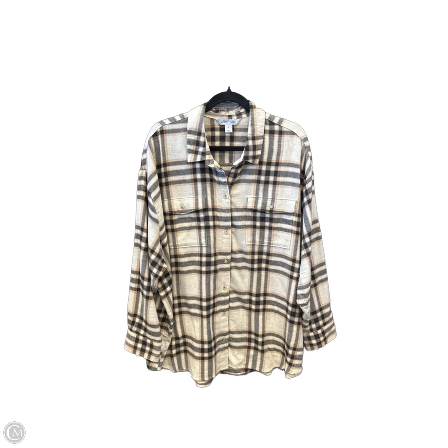 Top Long Sleeve By Old Navy In Plaid Pattern, Size: 2x