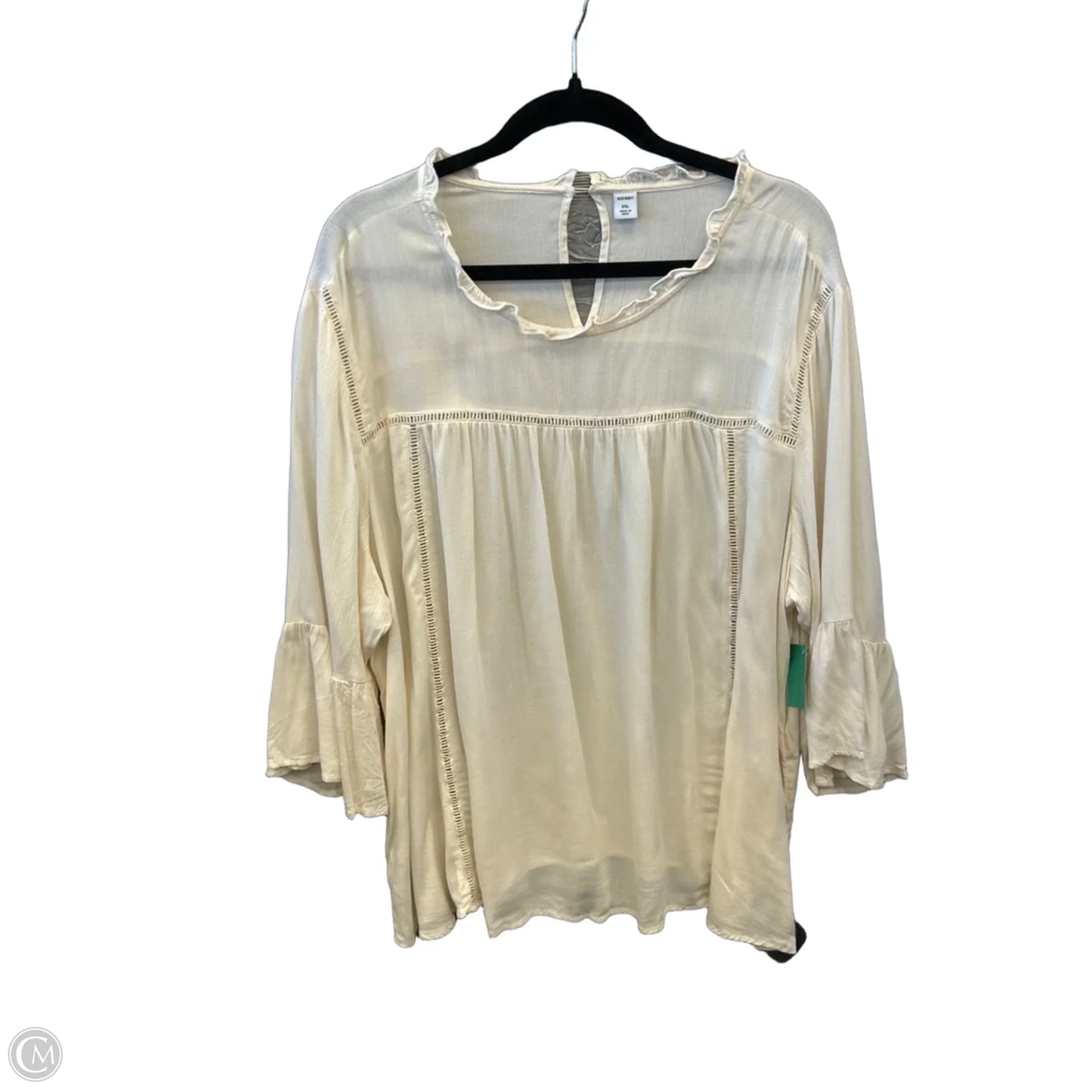 Top 3/4 Sleeve By Old Navy In Cream, Size: Xxl