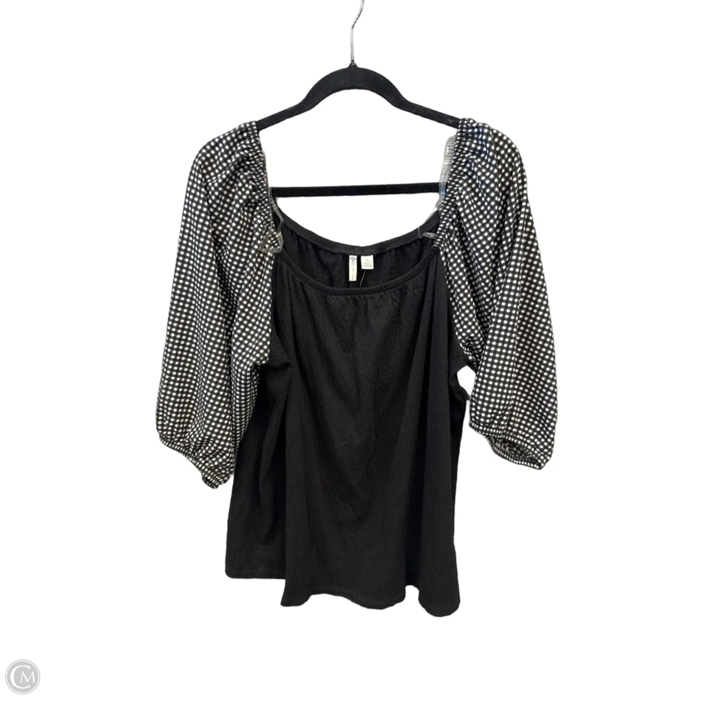 Top 3/4 Sleeve By Cato In Black, Size: Xl