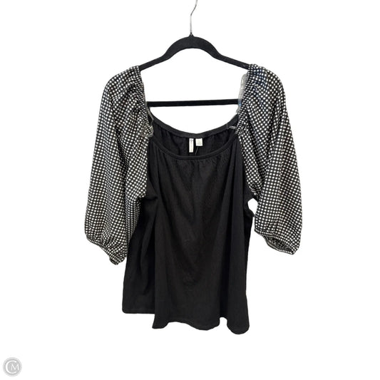 Top 3/4 Sleeve By Cato In Black, Size: Xl