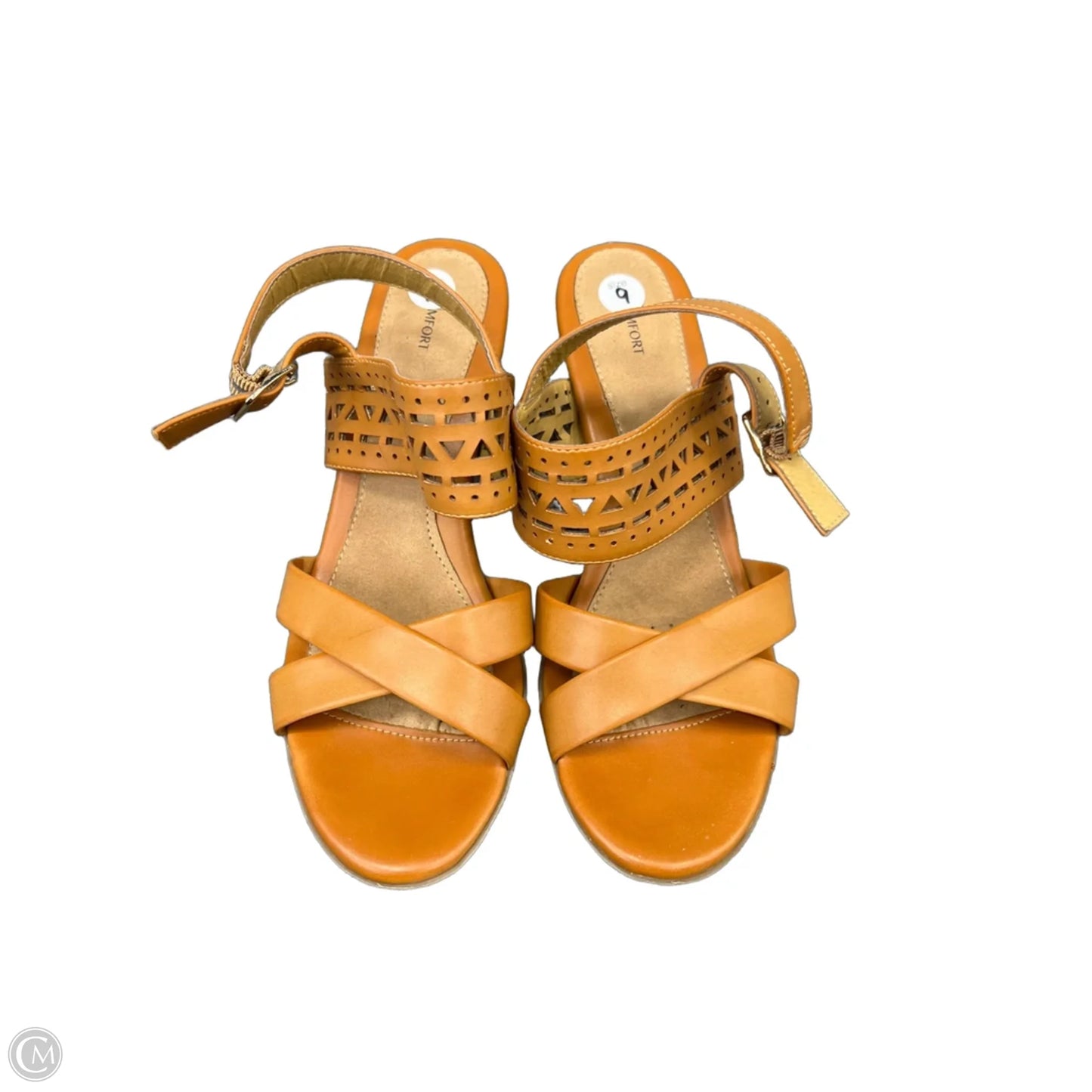Sandals Heels Block By I Love Comfort In Brown, Size: 9