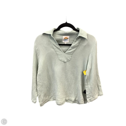 Top Long Sleeve By C And C In Green, Size: S