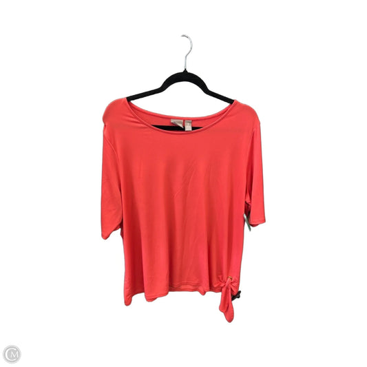 Top Short Sleeve By Chicos In Orange, Size: Xl