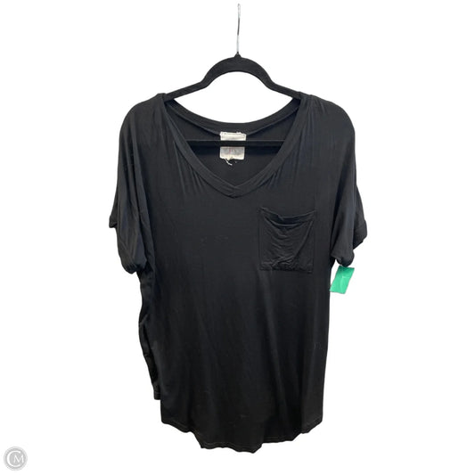 Tunic Short Sleeve By Clothes Mentor In Black, Size: L