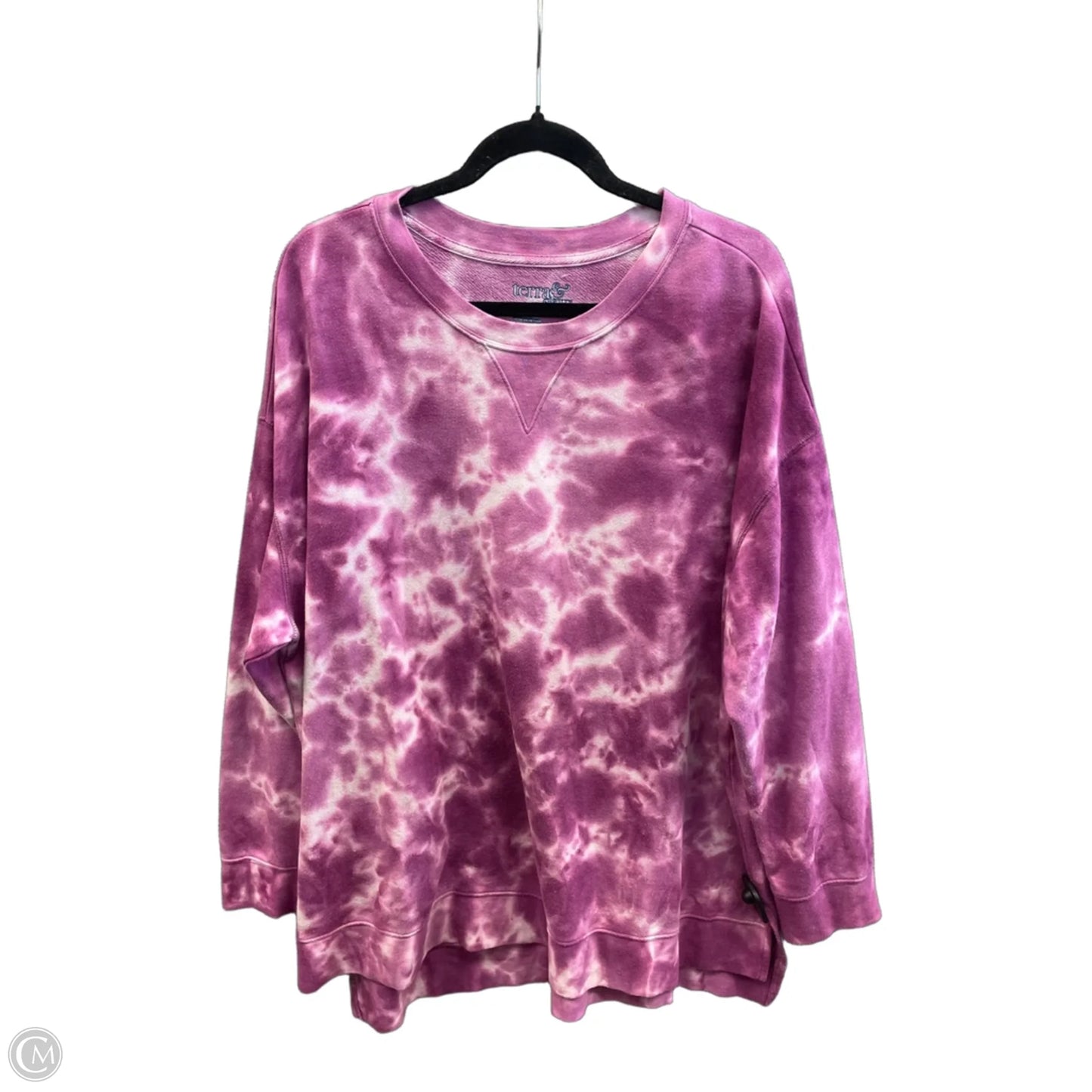 Sweatshirt Crewneck By Terra & Sky In Tie Dye Print, Size: 2x