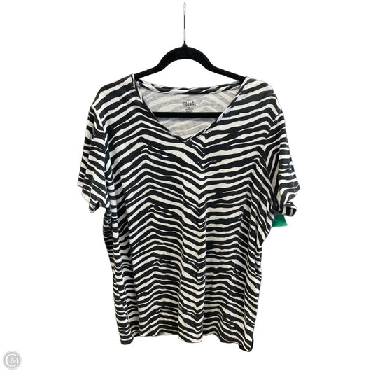 Top Short Sleeve By Falls Creek In Zebra Print, Size: 2x