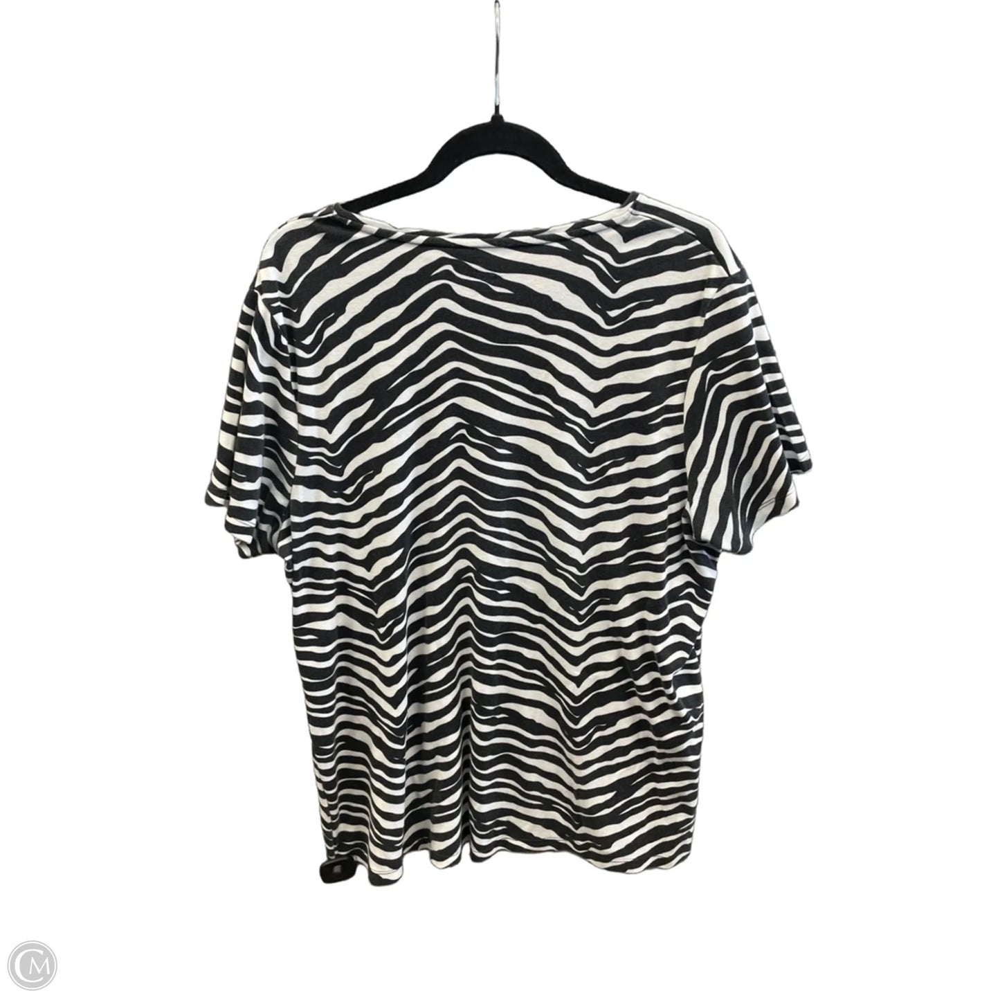 Top Short Sleeve By Falls Creek In Zebra Print, Size: 2x