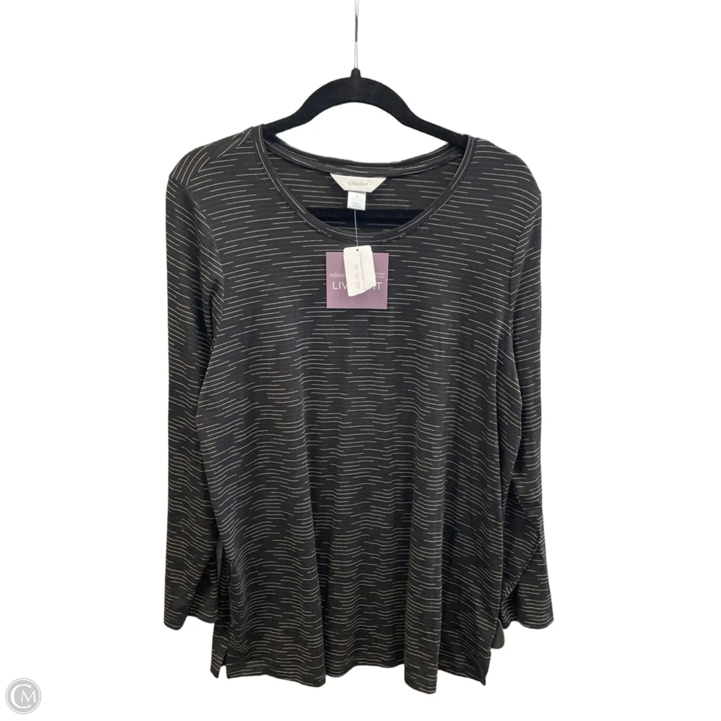 Top Long Sleeve By Cj Banks In Striped Pattern, Size: Xl