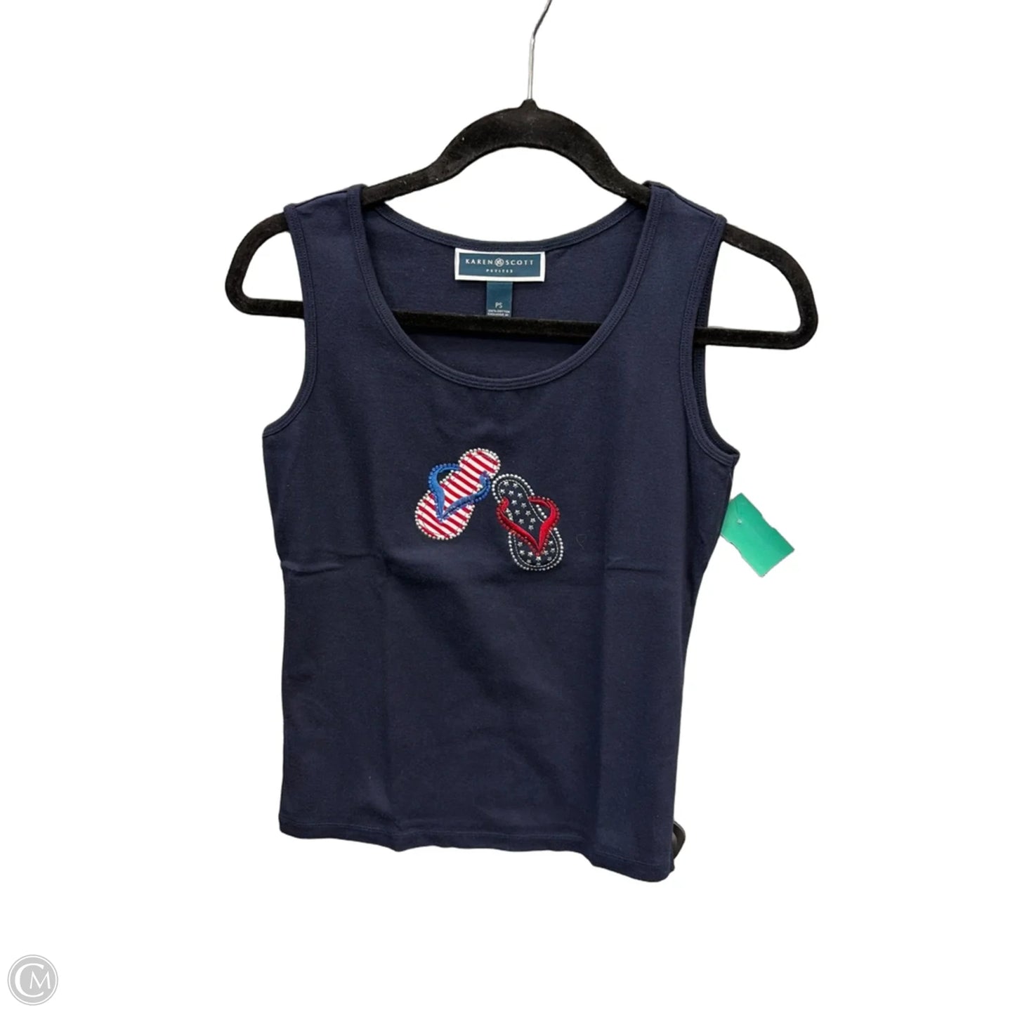 Top Sleeveless By Karen Scott In Blue, Size: Sp