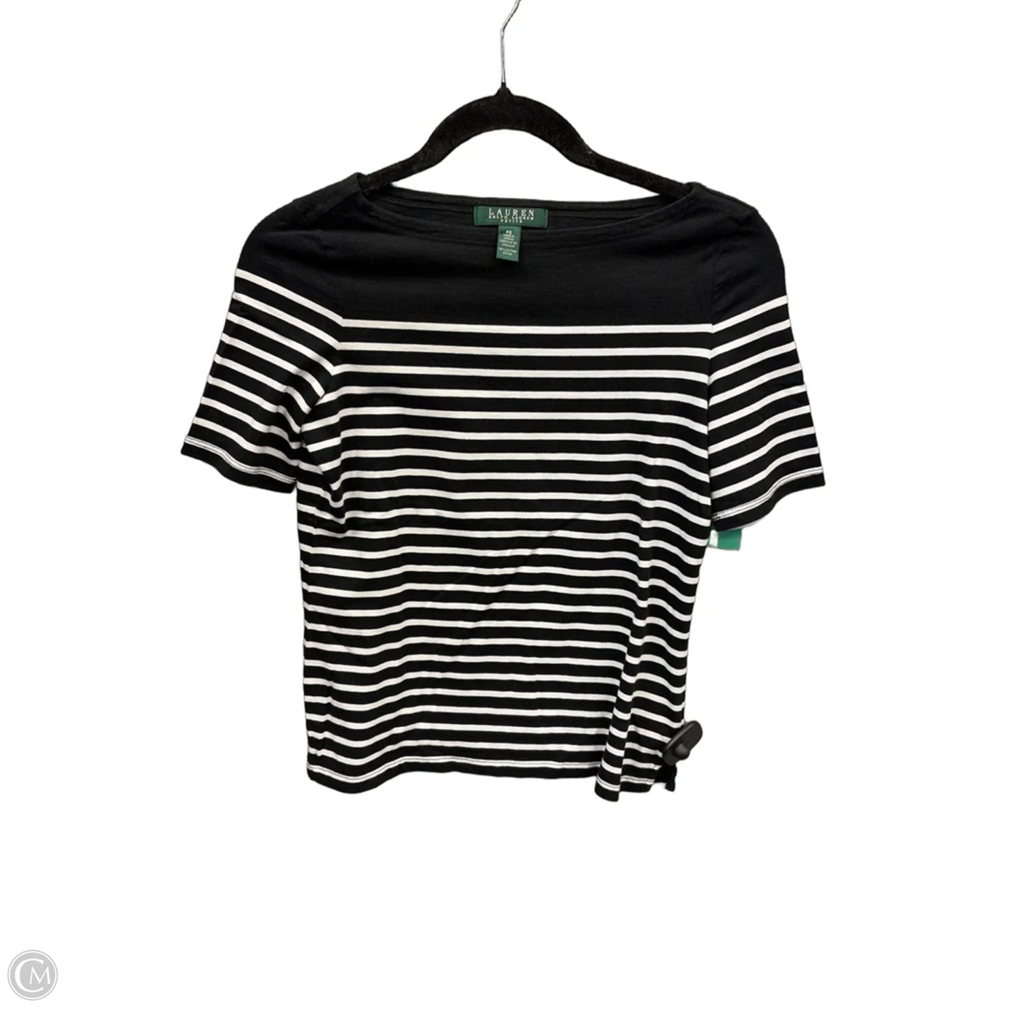 Top Short Sleeve By Lauren By Ralph Lauren In Striped Pattern, Size: Sp