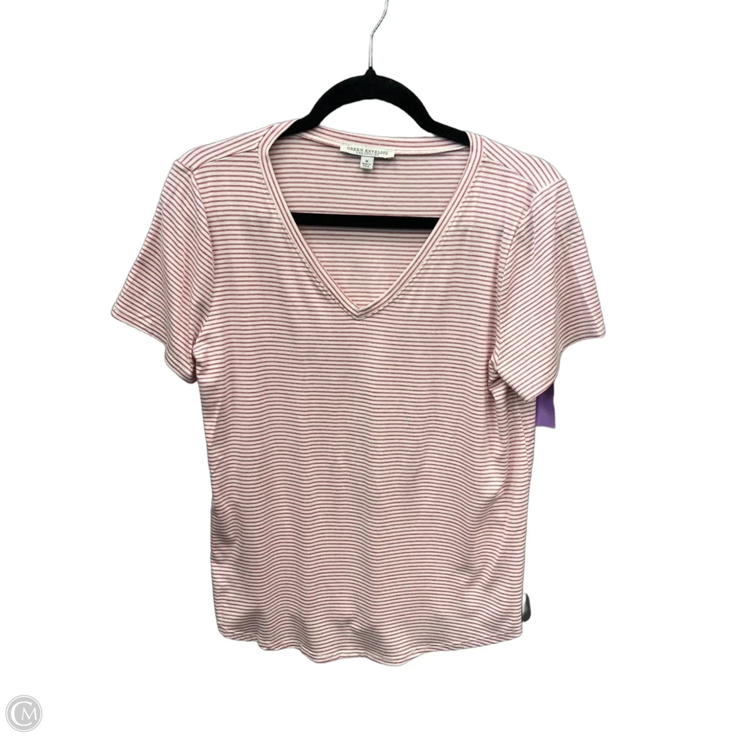 Top Short Sleeve By Green Envelope In Striped Pattern, Size: M