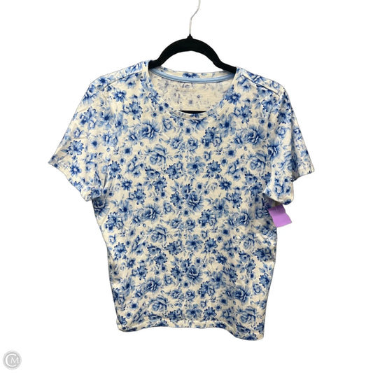 Top Short Sleeve By Lands End In Floral Print, Size: M