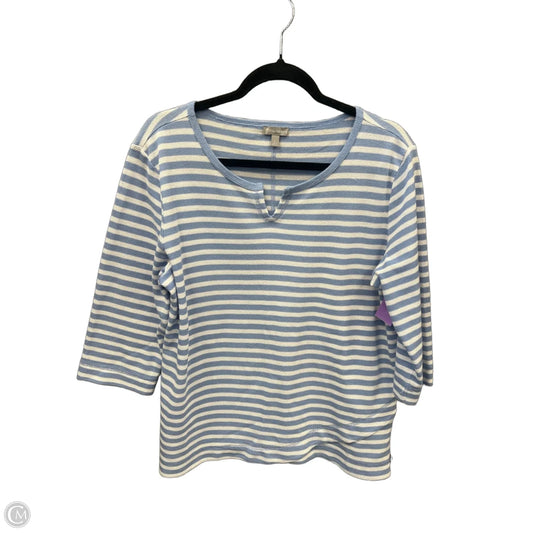Top 3/4 Sleeve By Talbots In Striped Pattern, Size: L