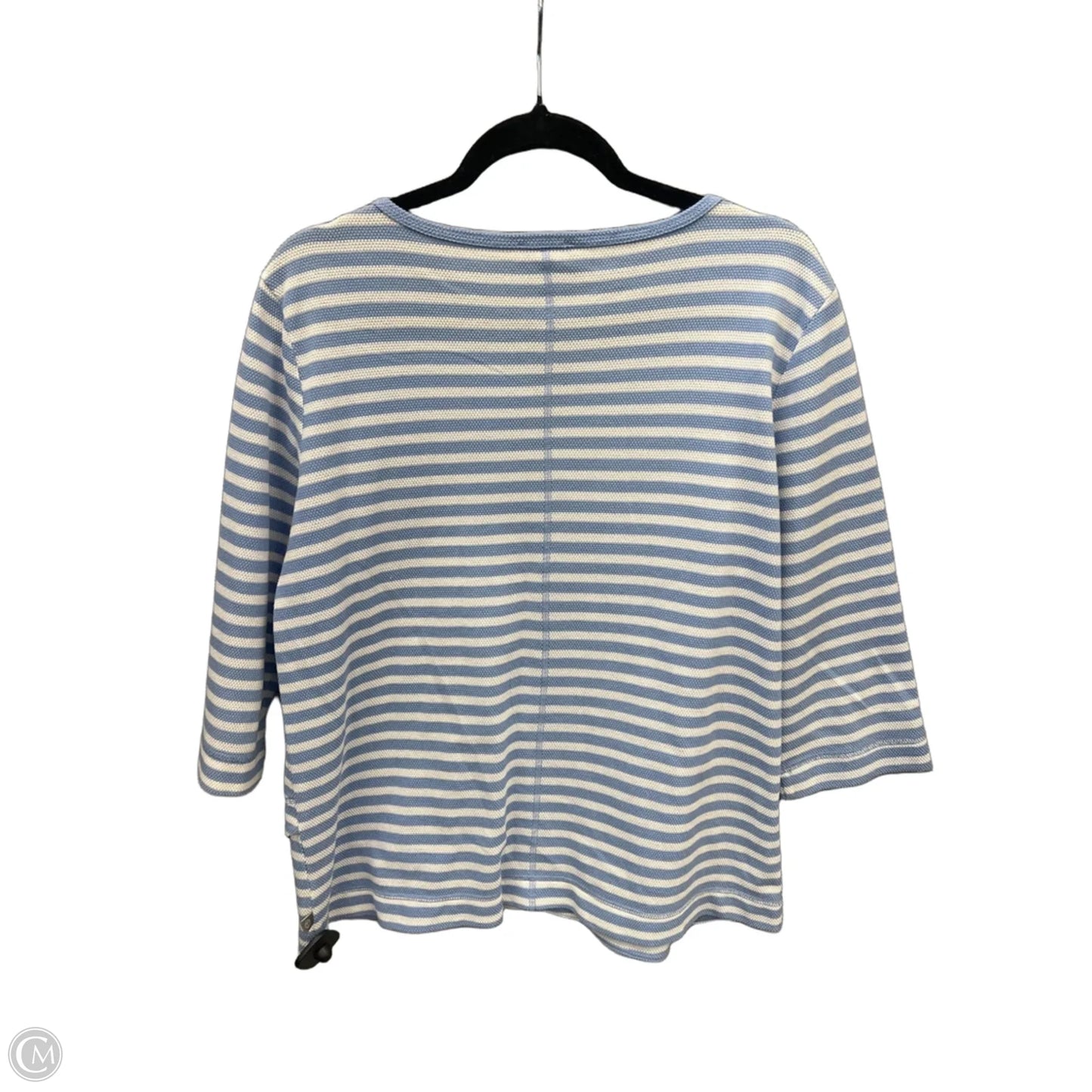 Top 3/4 Sleeve By Talbots In Striped Pattern, Size: L