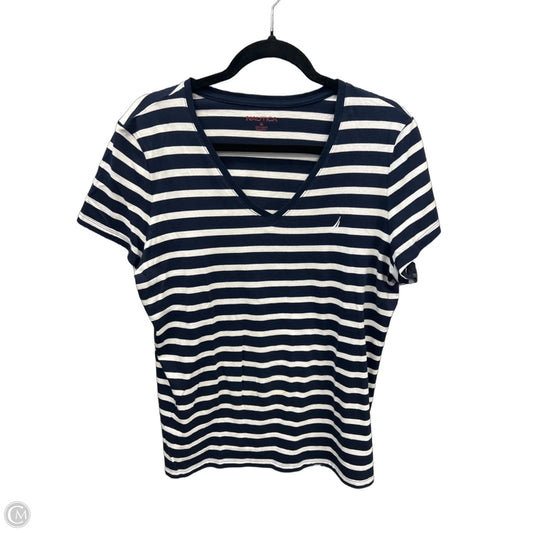 Top Short Sleeve By Nautica In Striped Pattern, Size: Xl