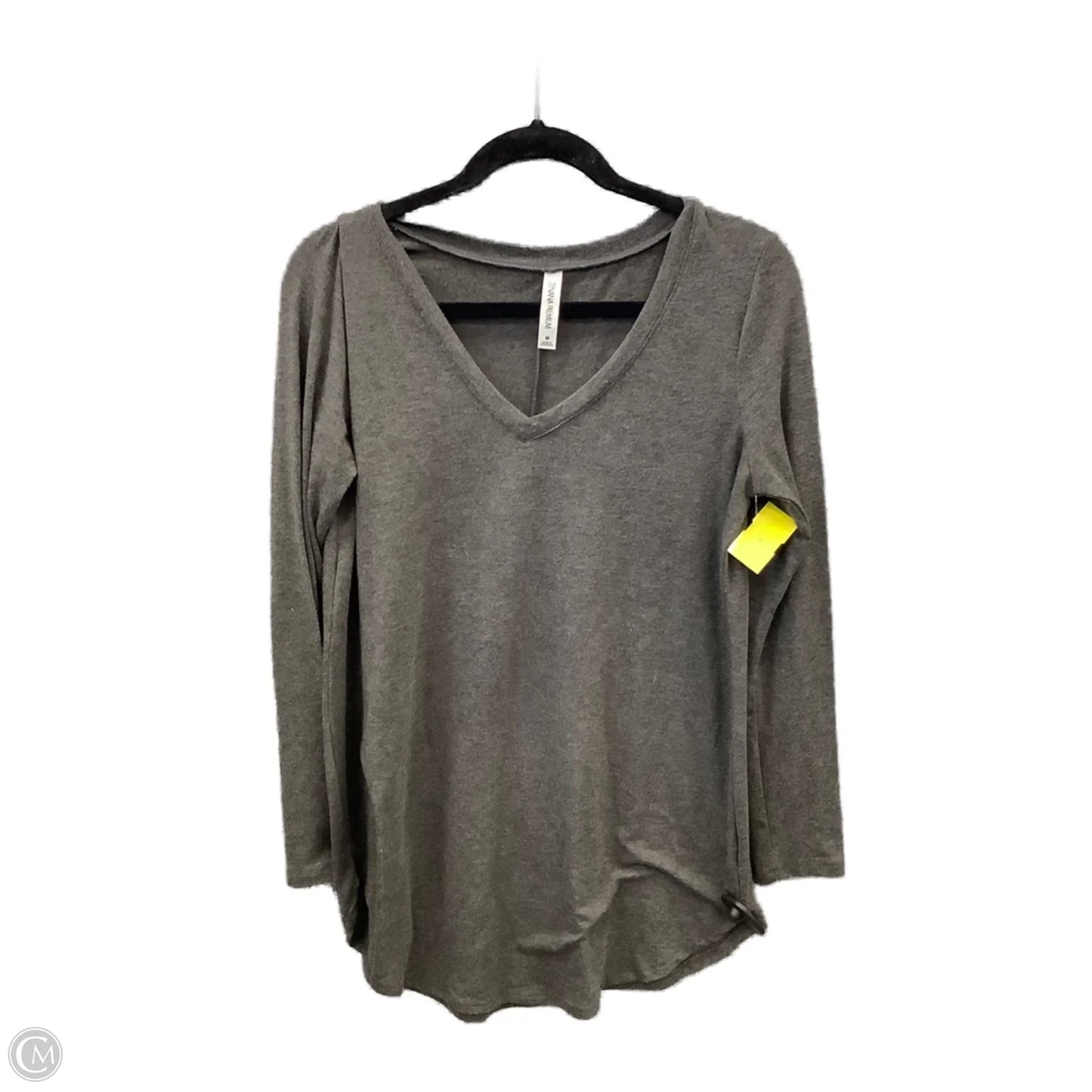 Top Long Sleeve Basic By Zenana In Grey, Size: M