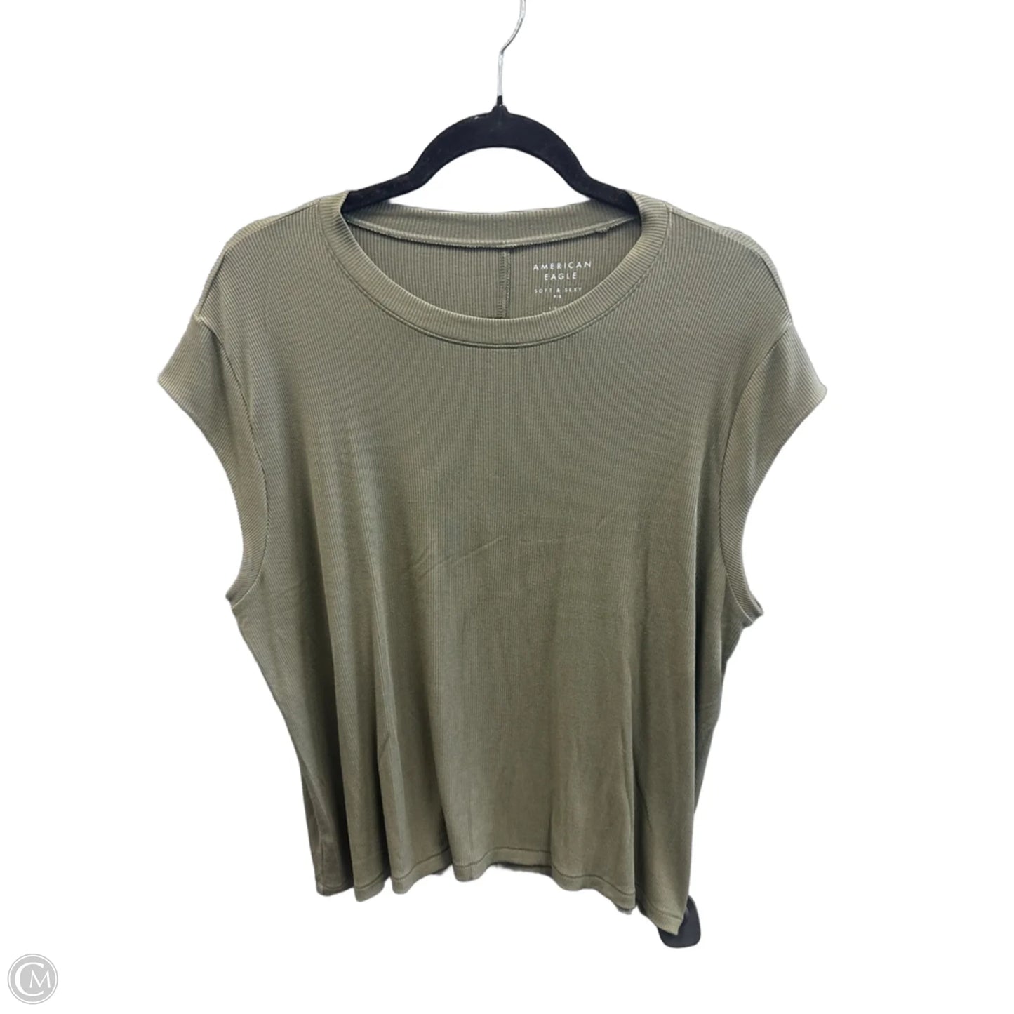 Top Short Sleeve Basic By American Eagle In Green, Size: L