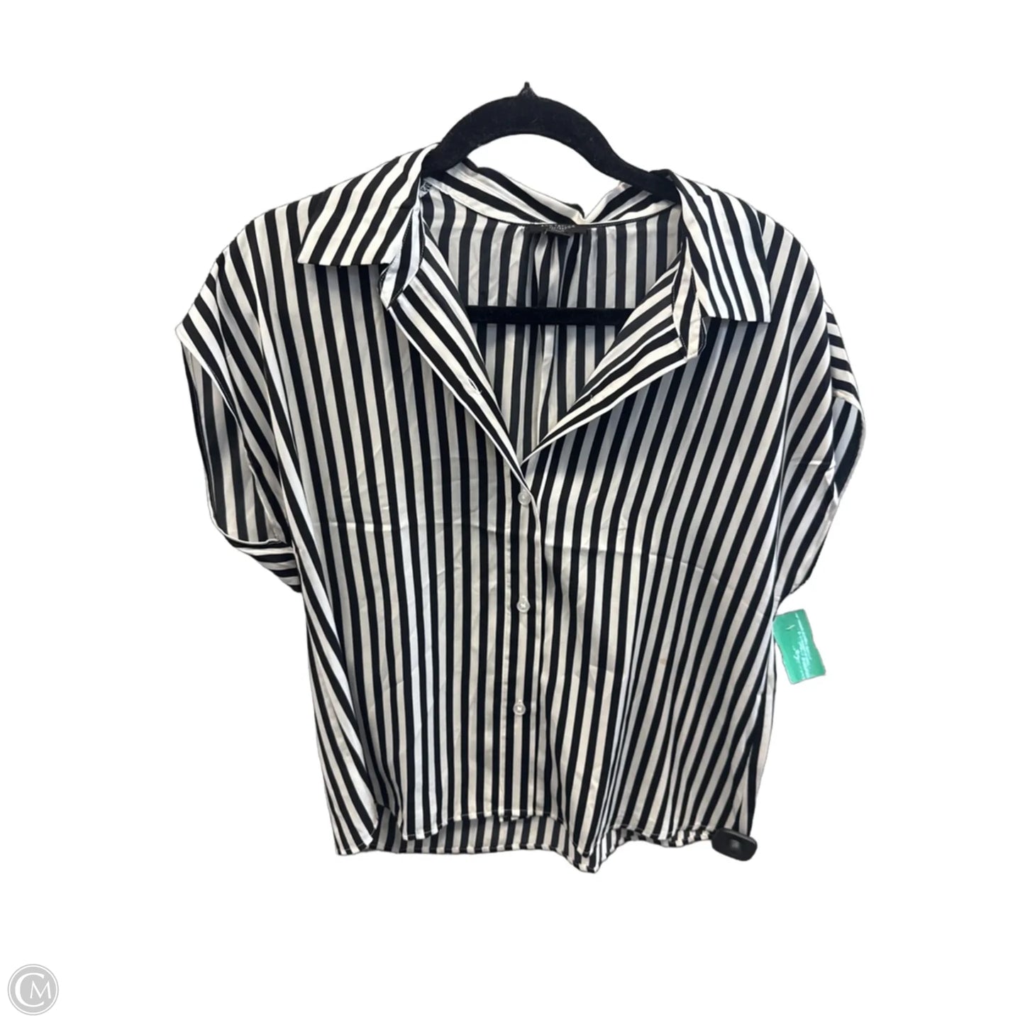 Top Short Sleeve By Ann Taylor In Striped Pattern, Size: M