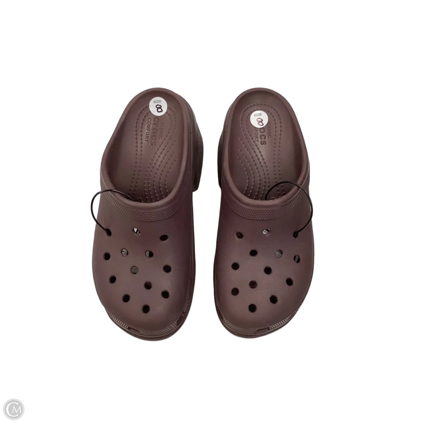 Shoes Heels Platform By Crocs In Brown, Size: 8