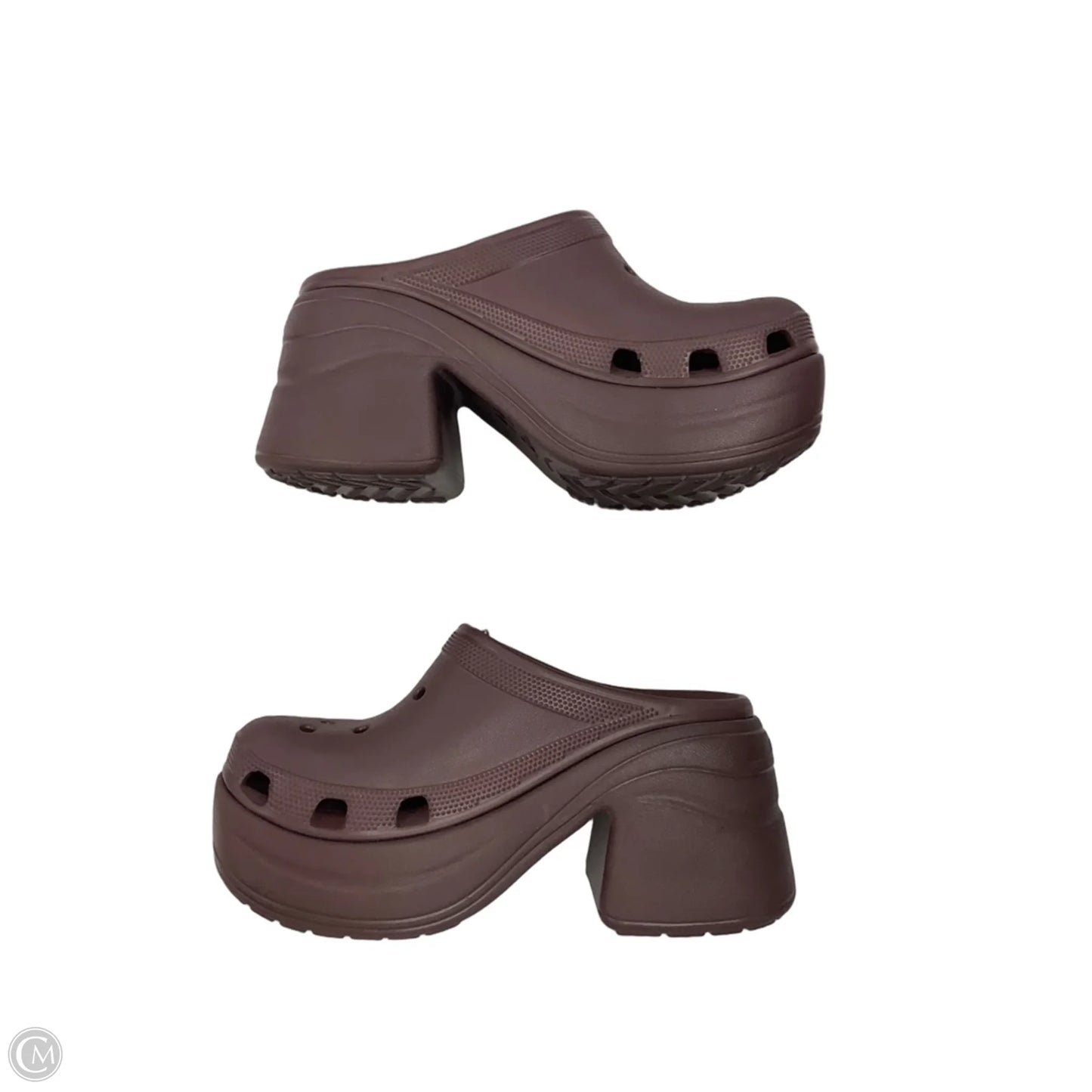 Shoes Heels Platform By Crocs In Brown, Size: 8