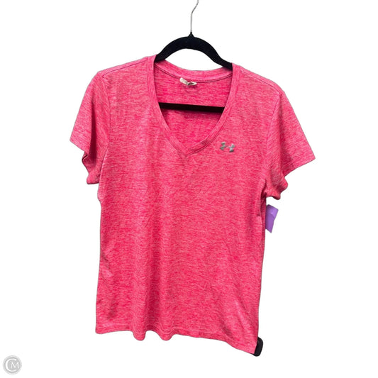Athletic Top Short Sleeve By Under Armour In Pink, Size: L