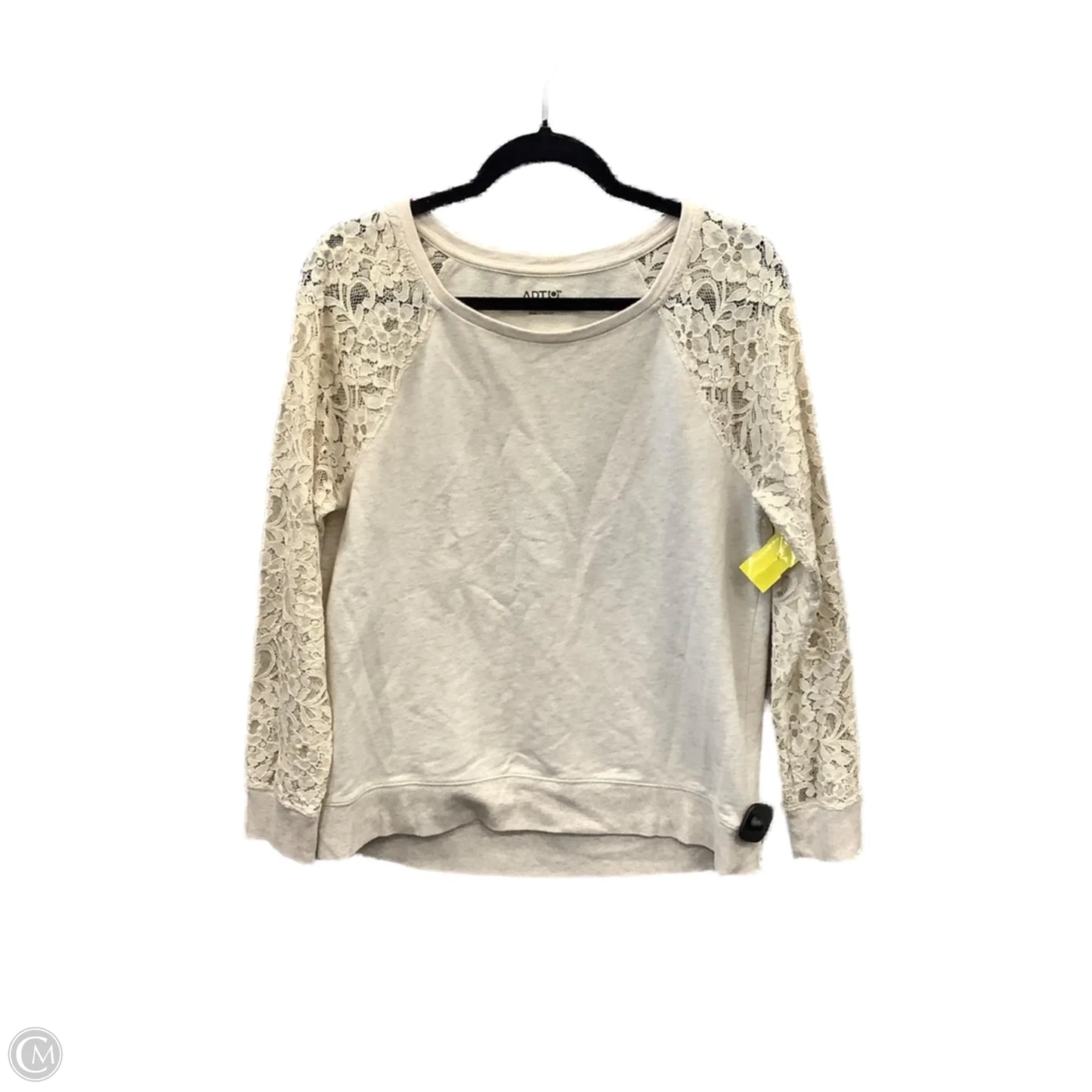 Top Long Sleeve By Apt 9 In Cream, Size: M