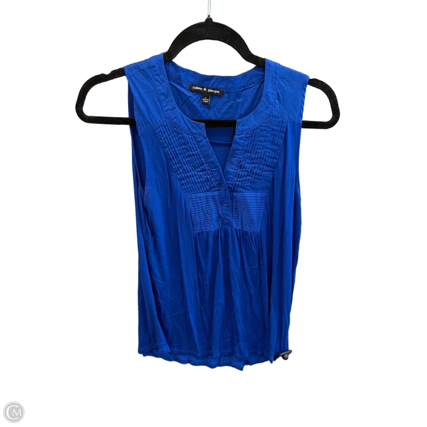 Tunic Sleeveless By Cable And Gauge In Blue, Size: S