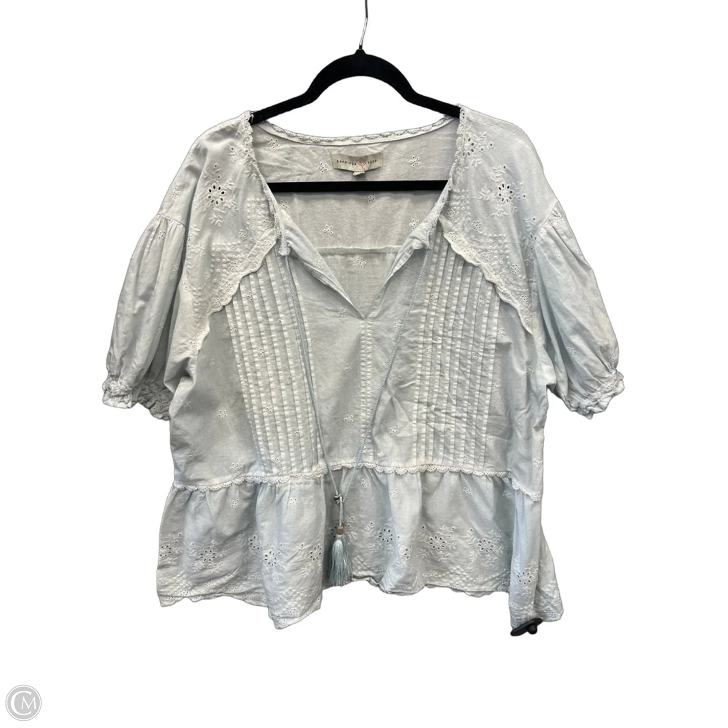 Top Short Sleeve By Penelope Rose In Blue, Size: 2x