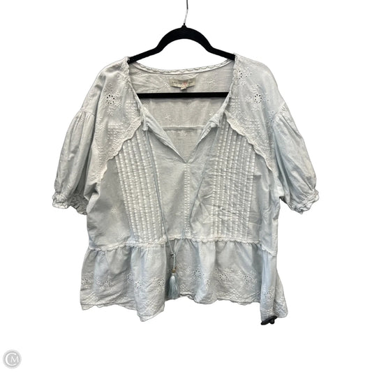 Top Short Sleeve By Penelope Rose In Blue, Size: 2x
