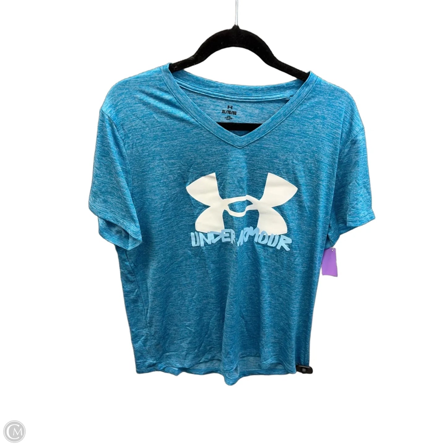 Athletic Top Short Sleeve By Under Armour In Blue, Size: Xl