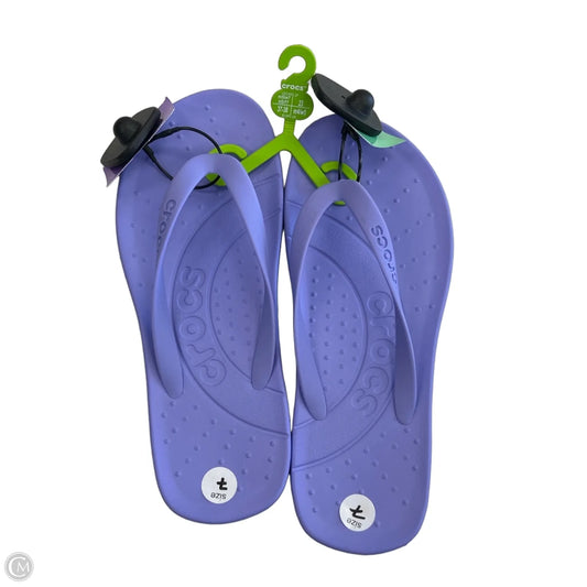 Sandals Flip Flops By Crocs In Purple, Size: 7