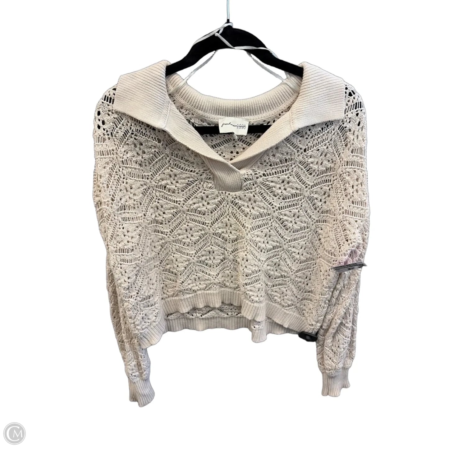 Sweatshirt Collar By Freshman In Tan, Size: L