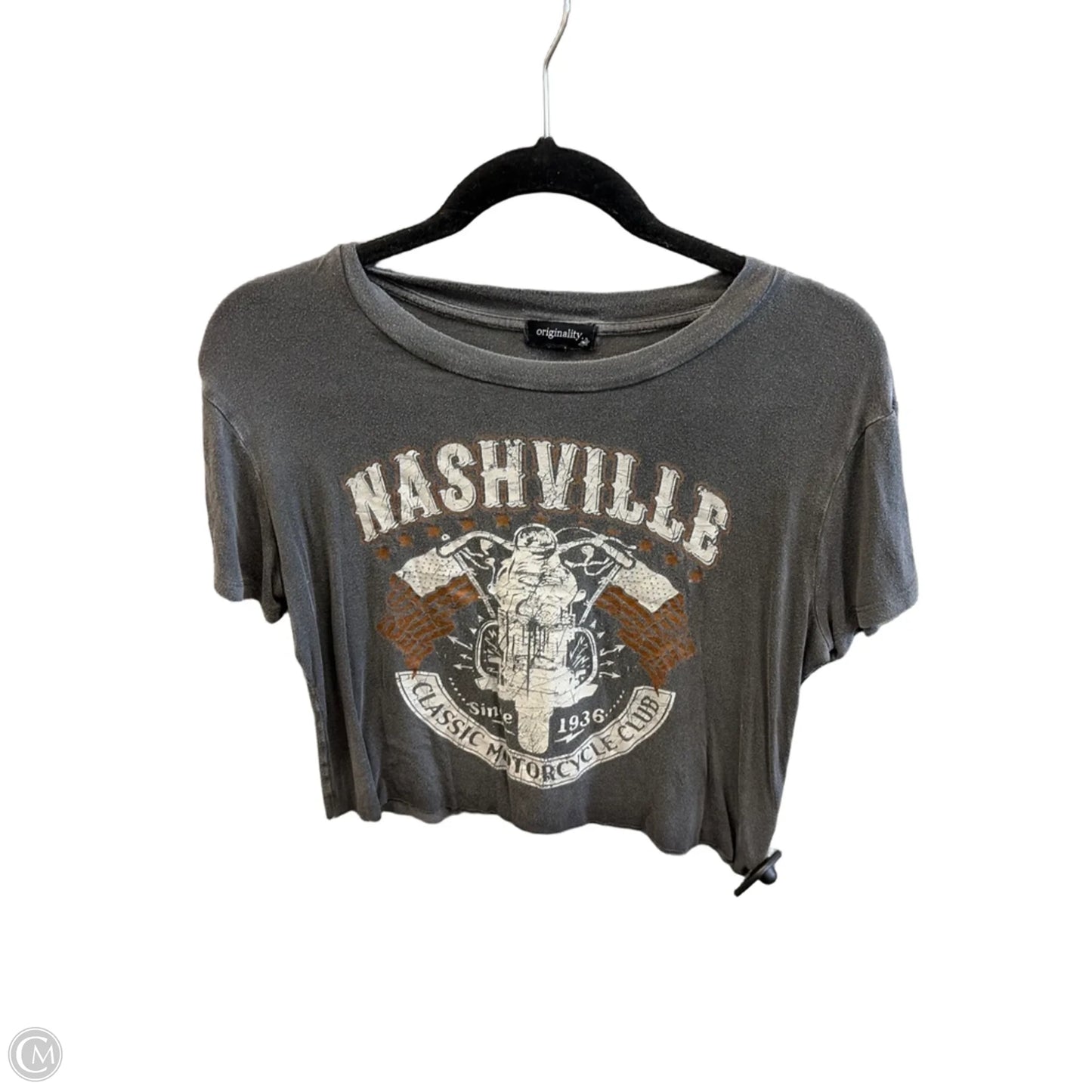 Top Short Sleeve By Originality In Grey, Size: S