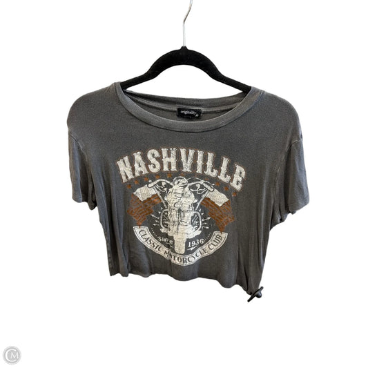 Top Short Sleeve By Originality In Grey, Size: S