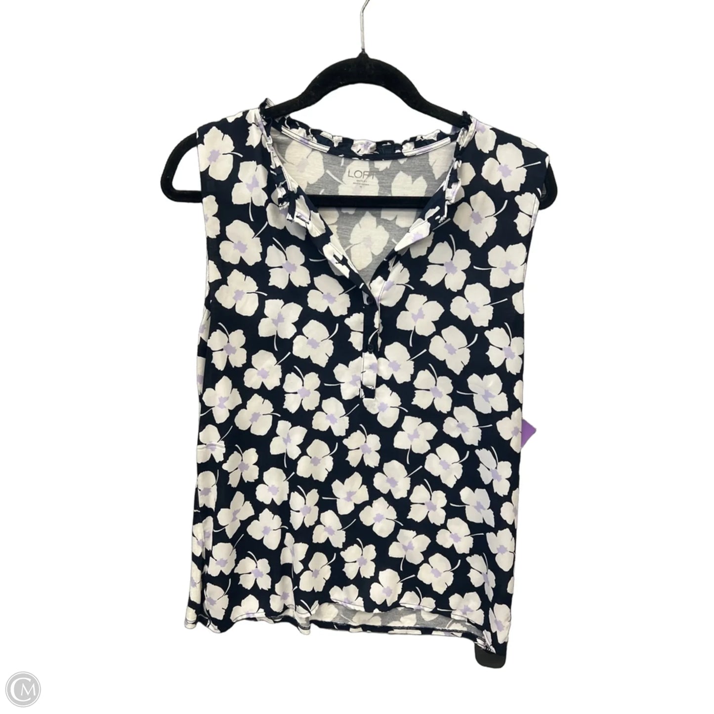 Top Sleeveless By Loft In Floral Print, Size: M