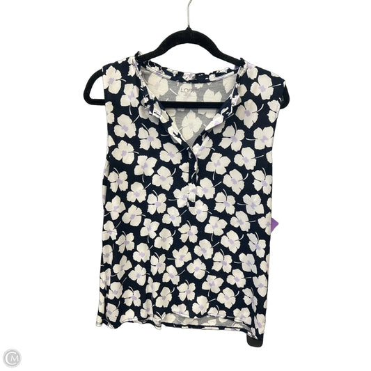 Top Sleeveless By Loft In Floral Print, Size: M