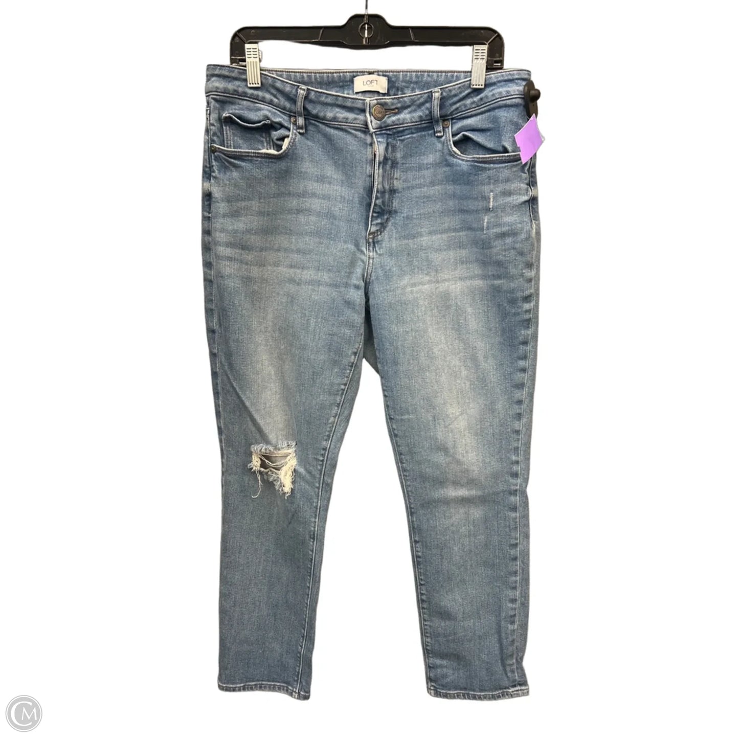 Jeans Skinny By Loft In Blue Denim, Size: 12