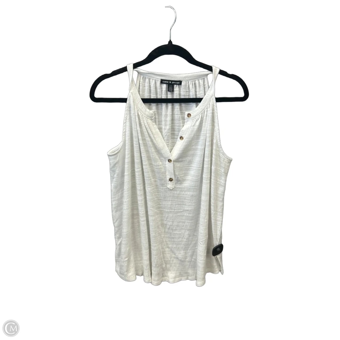 Tunic Sleeveless By Cable And Gauge In White, Size: L